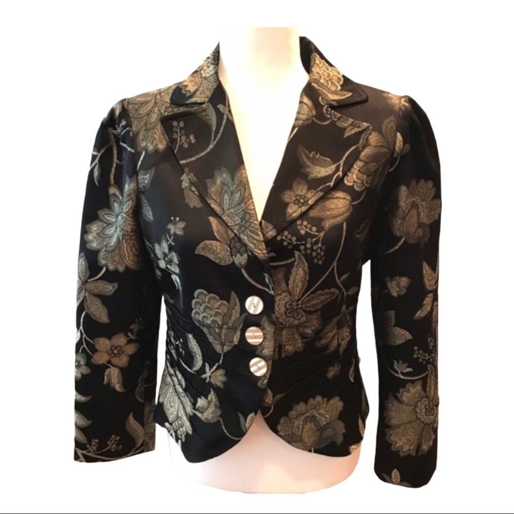Vintage Atmosphere Floral Blazer Jacket Fully Lined Sz S